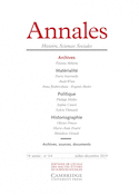 Annales histoire sciences sociales 2019, no 03-04